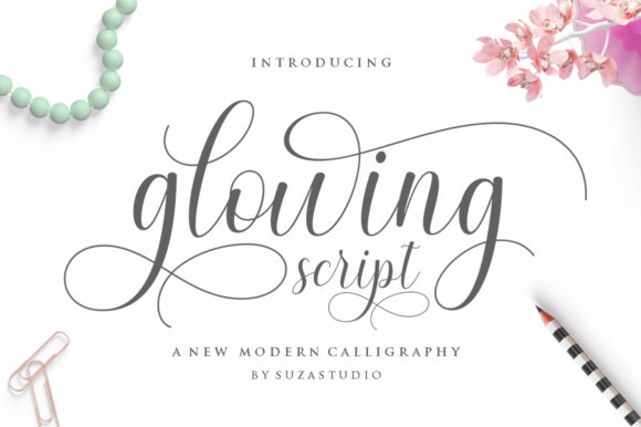 Glowing Font: Elegant Script for Romantic Branding